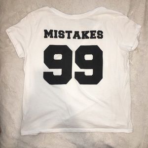 Zara Mistakes Graphic V-Neck T-shirt White